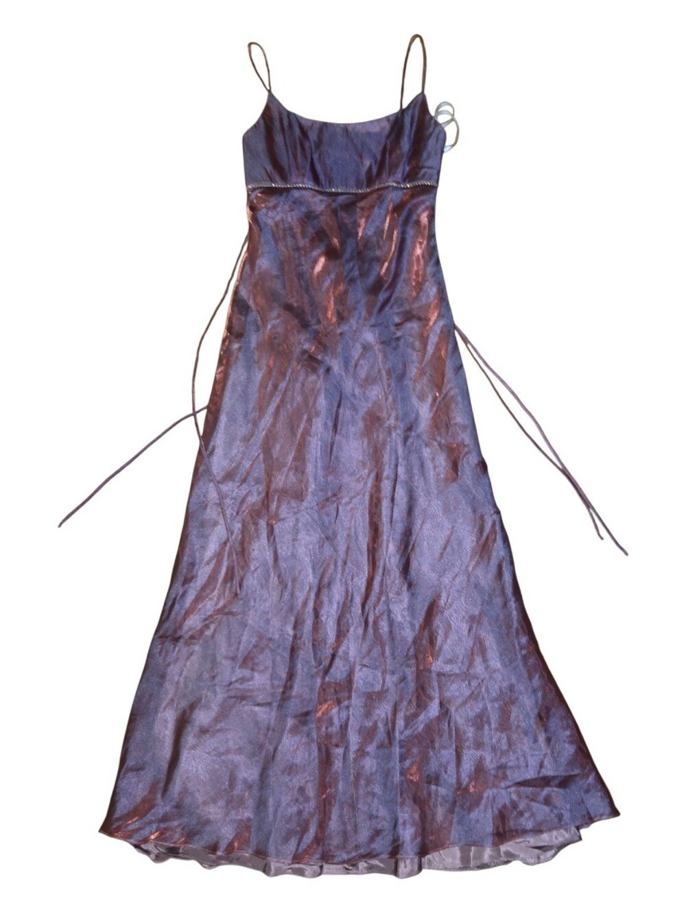Vintage Iridescent Lavender-Pink Spaghetti Strap Evening Gown Size 5/6